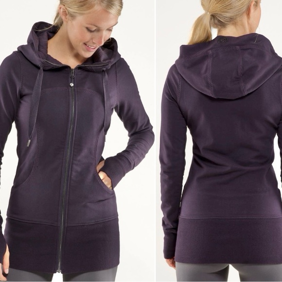 lululemon athletica Tops - Lululemon *LONGLINE* Live Simply Jacket Purple Black Swan
